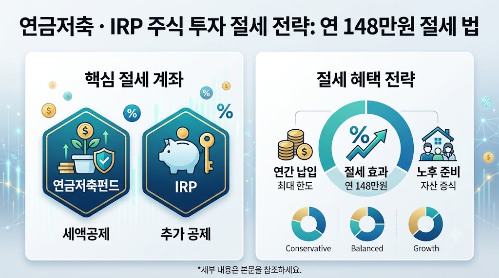 연금저축펀드 및 IRP를 활용한 주식 투자 절세 전략 연 148만원 절세 법 안내 썸네일