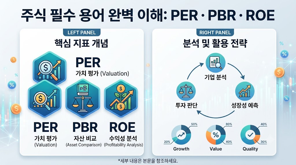 주식용 용어 해설 PER PBR ROE 완벽 이해하기 안내 썸네일